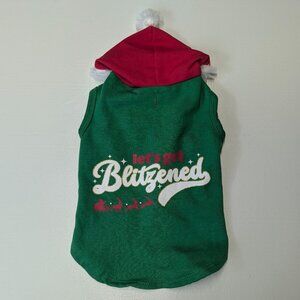 "Let's Get Blitzened" Holiday Dog Shirt Size Small Green